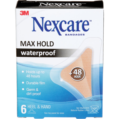 Pansements imperm&eacute;ables &agrave; tenue maximale Nexcare, Main/Talon, 3-1/2", Plastique, St&eacute;rile Nia-Chem Ltd.
