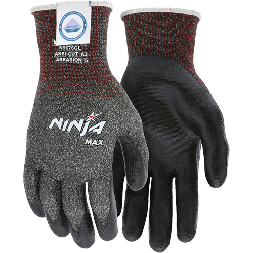 Gants r&eacute;sistant aux coupures Max Ninja, Taille Grand, Calibre 10, Rev&ecirc;tement Bipolym&egrave;re, Enveloppe en Dyneema, ASTM ANSI niveau A3 Nia-Chem Ltd.