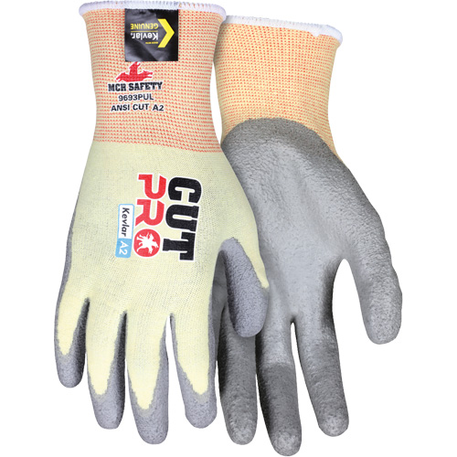 Gants enduits r&eacute;sistant &agrave; la coupe Cut Pro, Taille Moyen, Calibre 15, Rev&ecirc;tement Polyur&eacute;thane, Enveloppe en Kevlar, ASTM ANSI niveau A2 Nia-Chem Ltd.