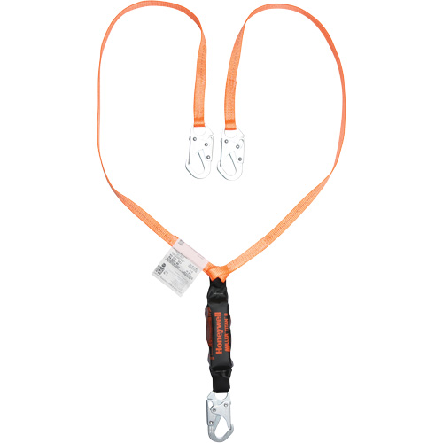 Titan Shock-Absorbing Lanyard, 6', Locking Snap Hook Center, Locking Snap Hook Leg Ends, Polyester Nia-Chem Ltd.