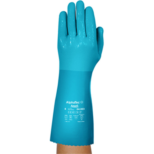 AlphaTec&reg; 04-003 Chemical Resistant Gloves, Size 8, 14" L, Nitrile/PVC, Fleece Inner Lining, Winter Weight Nia-Chem Ltd.