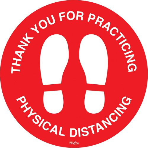 "Physical Distancing" Floor Sign, Adhesive, English with Pictogram Nia-Chem Ltd.