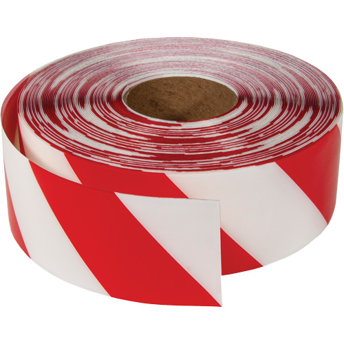 Ruban de marquage tr&egrave;s r&eacute;sistant pour plancher ArmorStripe, 3" x 100', PVC, Rouge et blanc Nia-Chem Ltd.