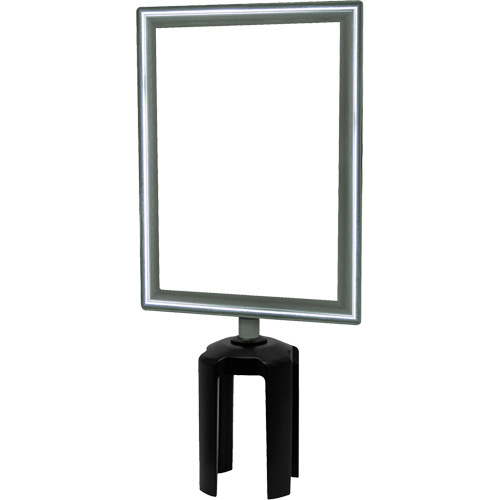 Heavy-Duty Vertical Sign Holder with Tensabarrier&reg; Post Adapter, Polished Chrome Nia-Chem Ltd.
