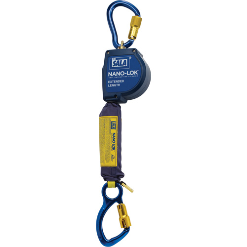 Nano-Lok Extended Length Self Retracting Lifeline, 10', Dyneema&reg;, Swivel Nia-Chem Ltd.