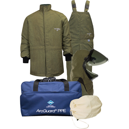Ensemble de v&ecirc;tements grands contre l'arc &eacute;lectrique avec capuchon &agrave; lev&eacute;e avant Arcguard Revolite, 40 cal/cm² Nia-Chem Ltd.