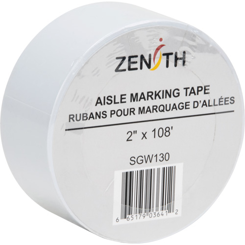 Aisle Marking Tape, 2" x 108', PVC, White Nia-Chem Ltd.