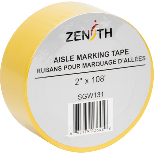 Aisle Marking Tape, 2" x 108', PVC, Yellow Nia-Chem Ltd.