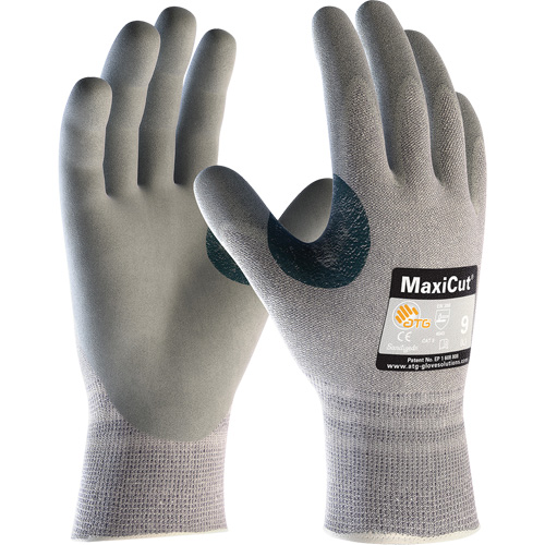 Gants r&eacute;sistants aux coupures en tricot sans coutures ATG MaxiCut 5, Taille T-petit, Calibre 13, Rev&ecirc;tement Mousse de nitrile, Enveloppe en Dyneema/Nylon, ASTM ANSI niveau A4/EN 388 niveau 4/EN 388 niveau C Nia-Chem Ltd.