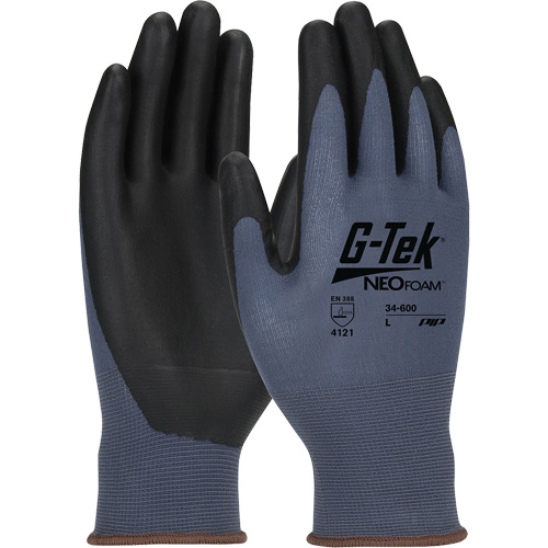Gants en tricot sans coutures enduits G-Tek NeoFoam, T-petit, R&ecirc;vetement Polyur&eacute;thane, Calibre 15, Enveloppe en Nylon Nia-Chem Ltd.