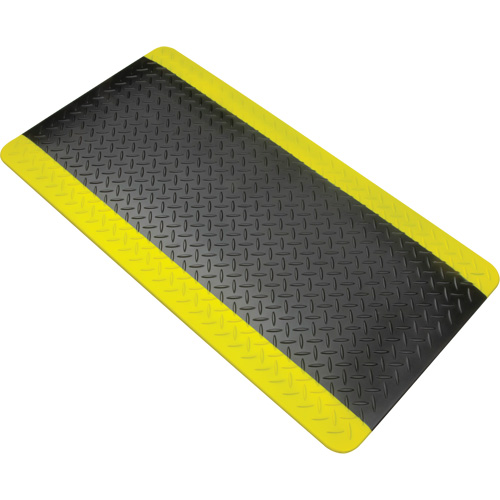 Tapis antifatigue, Losange, 1-2/3' x 3-1/4' x 3/4", Noir/Jaune, Polyur&eacute;thane Nia-Chem Ltd.