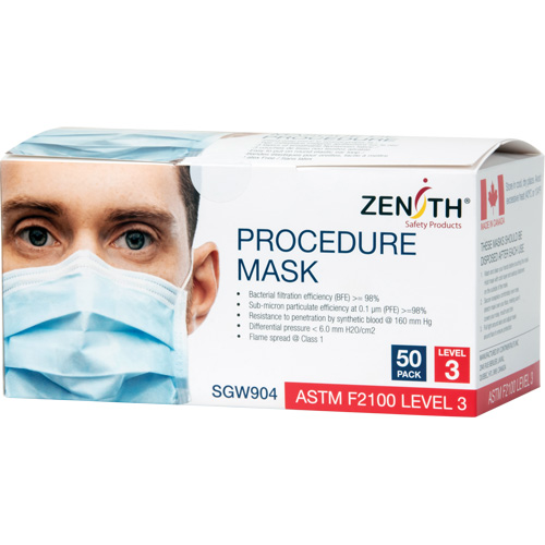 Disposable Procedure Face Masks, ASTM F2100 Level 3, Class 1 Nia-Chem Ltd.