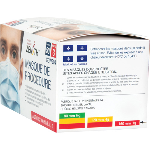 Disposable Procedure Face Masks, ASTM F2100 Level 3, Class 1 Nia-Chem Ltd.