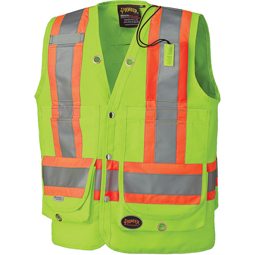 6696 Surveyor's Safety Vest, High Visibility Lime-Yellow, 4X-Large, Polyester Nia-Chem Ltd.