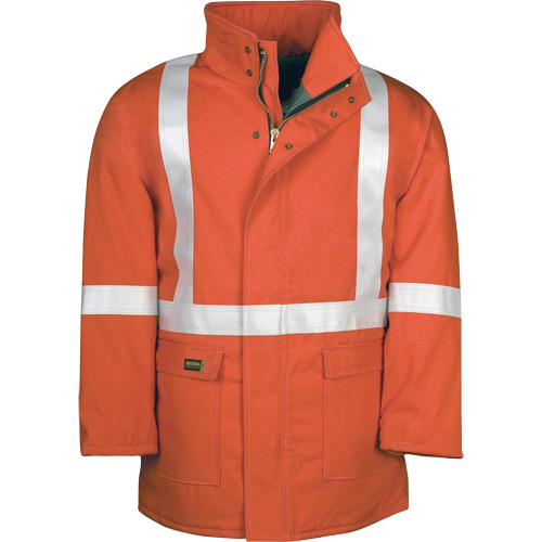 Parka dhiver &agrave; doublure matelass&eacute;e AllOut Westex UltraSoft avec bandes r&eacute;fl&eacute;chissantes, Petit, Orange haute visibilit&eacute;, 46 cal/cm² Nia-Chem Ltd.