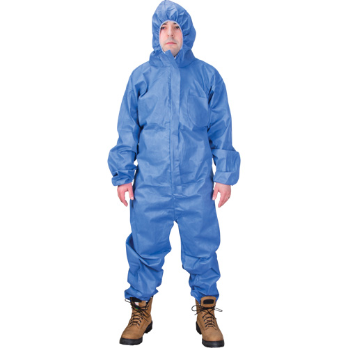 Hooded Coveralls, 4X-Large, Blue, SMS Nia-Chem Ltd.