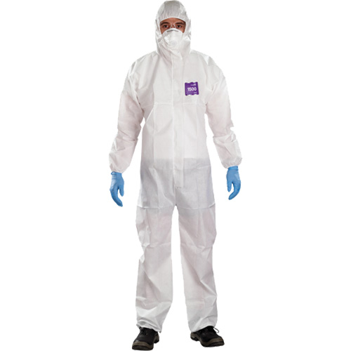 Combinaison 3 pi&egrave;ces avec capuchon AlphaTec Microchem r&eacute;sistant aux produits chimiques, 2T-Grand, Blanc Nia-Chem Ltd.