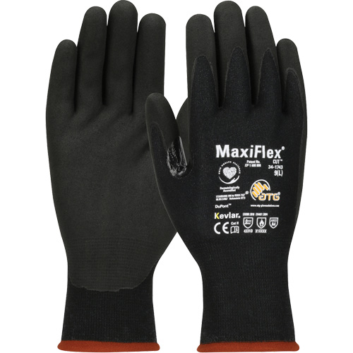 Gants compatibles avec les &eacute;crans tactiles ATG MaxiFlex Cut, Taille T-petit, Calibre 15, Rev&ecirc;tement Mousse de nitrile, Enveloppe en Polyester/Kevlar, ASTM ANSI niveau A4/EN 388 niveau 3/EN 388 niveau D Nia-Chem Ltd.