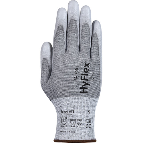 Gants r&eacute;sistants aux coupures 11-755  Hyflex, Taille 6, Calibre 18, Rev&ecirc;tement Polyur&eacute;thane, Enveloppe en Polyester/PEHP/Tungst&egrave;ne/Spandex, ASTM ANSI niveau A5/EN 388 niveau E Nia-Chem Ltd.