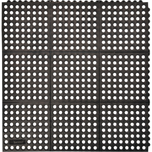 Tapis antifatigue &agrave; imbrication Cushion-Ease 550, &agrave; fentes, 3' x 3' x 3/4", Noir, Caoutchouc Nia-Chem Ltd.