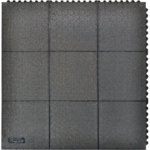 Tapis antifatigue &agrave; imbrication Cushion-Ease, Rugueux, 3' x 3' x 3/4", Noir, Caoutchouc naturel Nia-Chem Ltd.