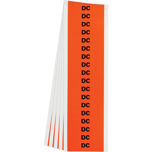 "DC" Conduit & Voltage Labels, 1/2" x 2-1/4", Cloth/Vinyl, English Nia-Chem Ltd.