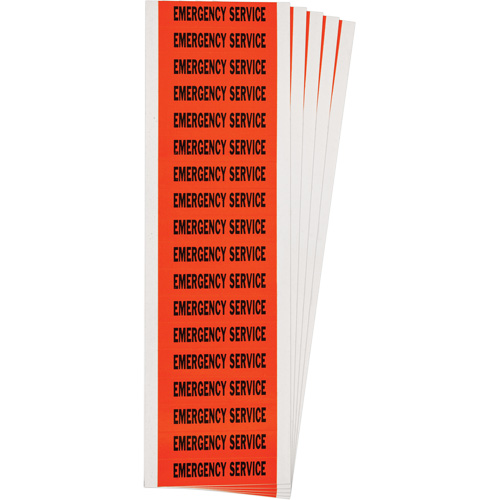 "Emergency Service" Conduit & Voltage Labels, 1/2" x 2-1/4", Cloth/Vinyl, English Nia-Chem Ltd.