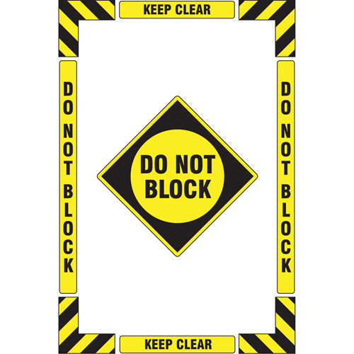 Trousse de marquage du sol ?Keep Clear Do Not Block? (se tenir &agrave; l&eacute;cart - ne pas encombrer), Adh&eacute;sif, Anglais avec pictogramme Nia-Chem Ltd.