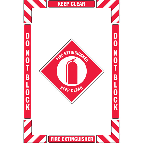 Trousse de marquage du sol ?Fire Extinguisher? (extincteur), Adh&eacute;sif, Anglais avec pictogramme Nia-Chem Ltd.