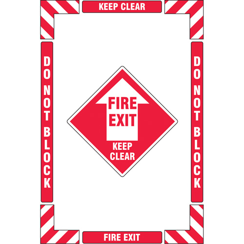 Trousse de marquage du sol ?Fire Exit? (sortie de secours), Adh&eacute;sif, Anglais avec pictogramme Nia-Chem Ltd.