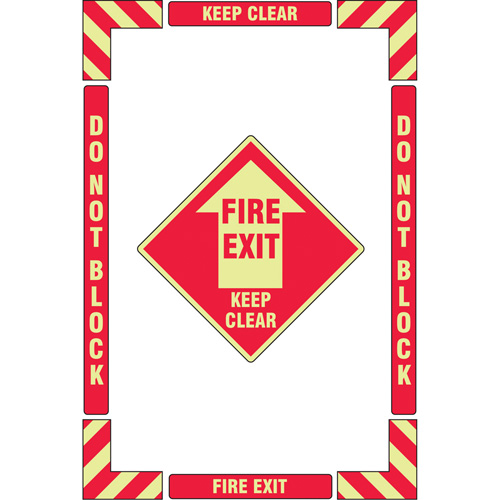 Trousse de marquage du sol ?Fire Exit? (sortie de secours), Adh&eacute;sif, Anglais avec pictogramme Nia-Chem Ltd.
