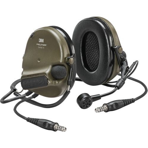 Casque VI NIB avec deux fils de sortie Peltor ComTac, Style Cordon cervical, 22 dB Nia-Chem Ltd.