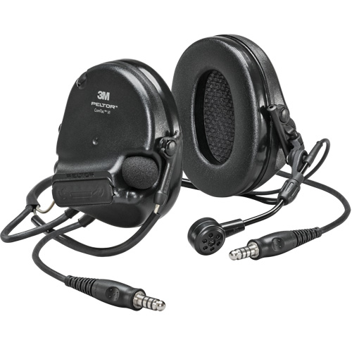 Casque VI NIB avec deux fils de sortie Peltor ComTac, Style Cordon cervical, 22 dB Nia-Chem Ltd.