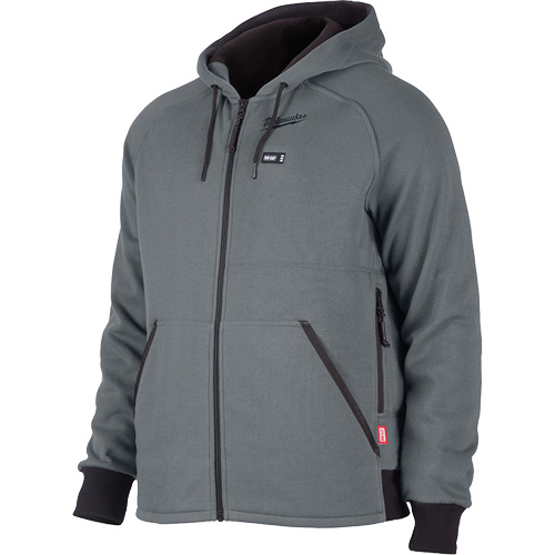 Chandail &agrave; capuchon chauffant M12 complet, Hommes, 2T-Grand, Gris, Polyester Nia-Chem Ltd.