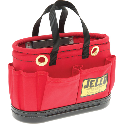 Aerial Tool Bucket with Magnet, 14" L x 7" W x 10" H, Canvas, Red Nia-Chem Ltd.