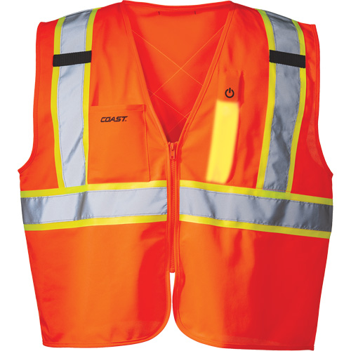 SV350 X-Back Safety Vest with Light, High Visibility Orange, Small, Polyester Nia-Chem Ltd.