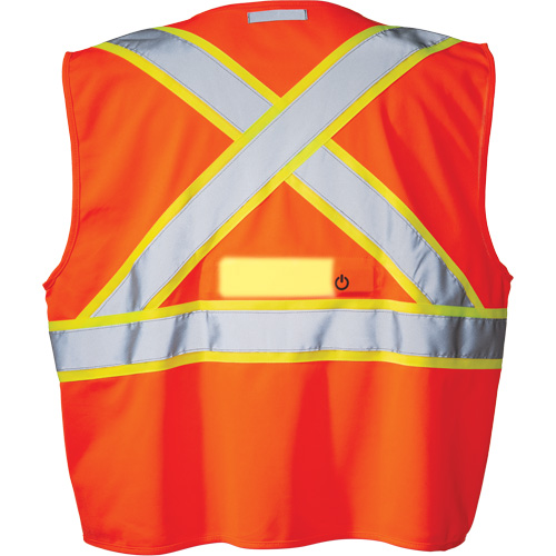 SV350 X-Back Safety Vest with Light, High Visibility Orange, Small, Polyester Nia-Chem Ltd.