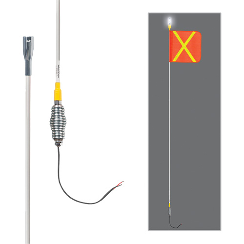 Safety Whip&reg; All-Weather Super-Duty Warning Whips with Constant LED Light, Spring Mount, 10' High, Orange with Reflective Nia-Chem Ltd.