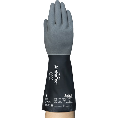 AlphaTec&reg; Chemical-Resistant Gloves, Size 7, 13" L, Neoprene/Nitrile, Nylon Inner Lining, 17-mil Nia-Chem Ltd.