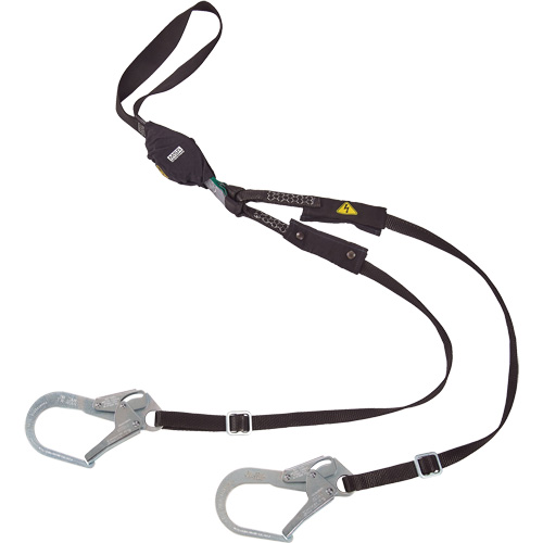 V-Series Utility Energy Absorbing Lanyard, 6', Rebar Hook Center, Snap Hook Leg Ends, Nylon Nia-Chem Ltd.