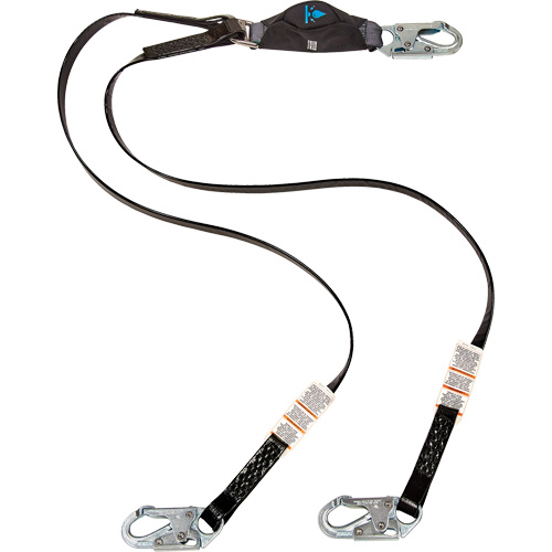 Anti-Corrosion Energy Absorbing Lanyard, 6', Snap Hook Center, Snap Hook Leg Ends, Polyester Nia-Chem Ltd.