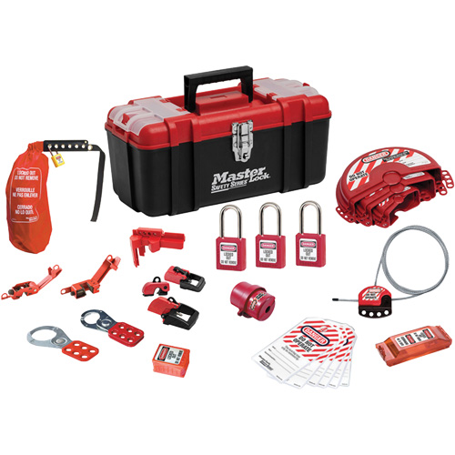 Trousse de cadenassage standard avec cadenas en thermoplastique Zenex, Ensemble &eacute;lectrique/Vanne, 27 composants compris Nia-Chem Ltd.