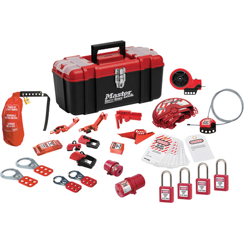 Trousse de cadenassage avec cadenas en thermoplastique de qualit&eacute; sup&eacute;rieure Zenex, Ensemble &eacute;lectrique/Vanne, 27 composants compris Nia-Chem Ltd.