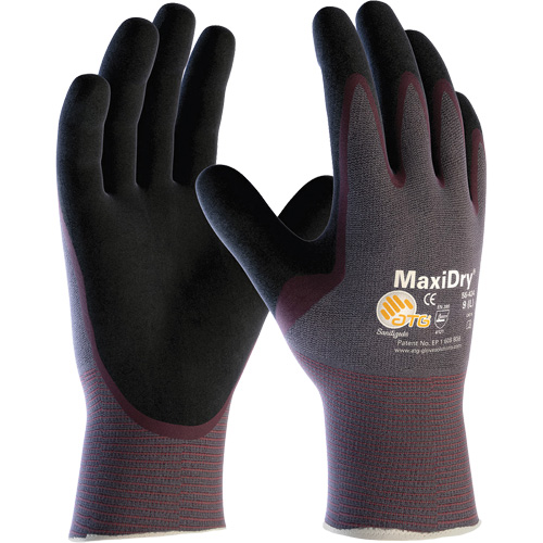 Gants sans couture ultra l&eacute;gers ATG MaxiDry, Grand, R&ecirc;vetement Nitrile, Calibre 15, Enveloppe en Nylon/&eacute;lasthanne Nia-Chem Ltd.