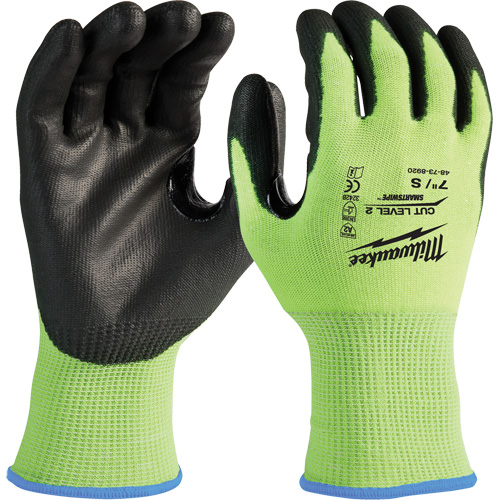 High-Visibility Cut-Resistant Gloves, Size Small, 15 Gauge, Nitrile/Polyurethane Coated, Polyethylene Shell, ANSI/ISEA 105 Level 2 Nia-Chem Ltd.