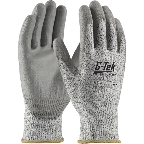 Gants r&eacute;sistants aux coupures G-Tek PolyKor, Taille T-petit, Calibre 13, Rev&ecirc;tement Polyur&eacute;thane, Enveloppe en Fil technique, ANSI/ISEA 105 niveau 3 Nia-Chem Ltd.