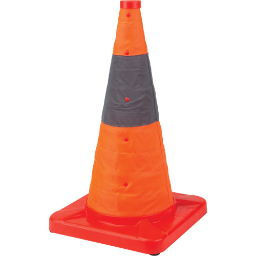 C&ocirc;ne de signalisation repliable, 18" h, Orange Nia-Chem Ltd.