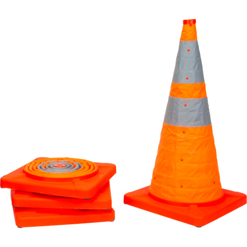 C&ocirc;ne de signalisation repliable, 28" h, Orange Nia-Chem Ltd.