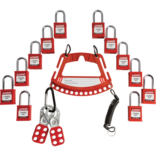 Lock & Tag Carrier with Keyed Alike Nylon Safety Lockout Padlocks Nia-Chem Ltd.