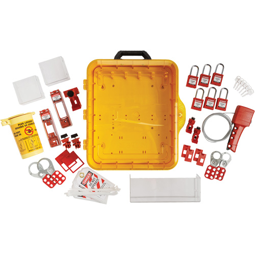 Electrical Lockout Station with Keyed Different Nylon Safety Lockout Padlocks, Plastic Padlocks, 60 Padlock Capacity, Padlocks Included Nia-Chem Ltd.